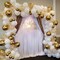 White and Gold Balloon Garland Arch Kit - Includes Gold Confetti Balloons for Baptism, Wedding, and Birthday Party Decoration